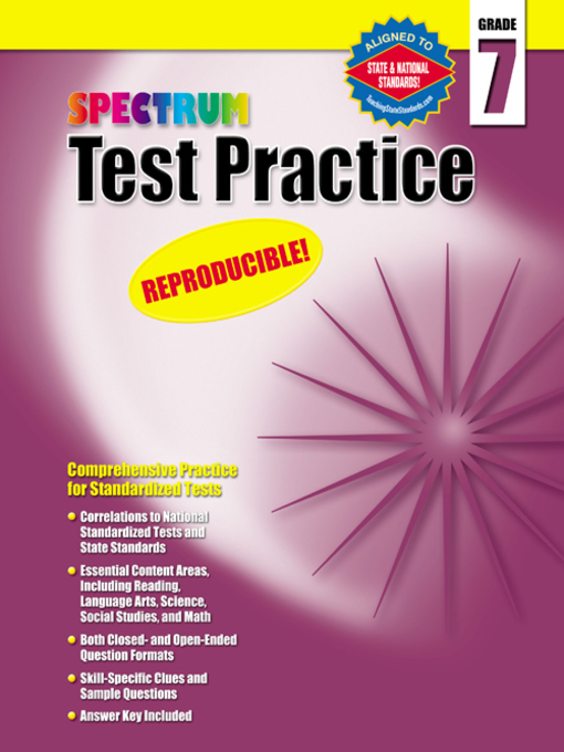 Title details for Spectrum Test Practice, Grade 7 by Spectrum - Available